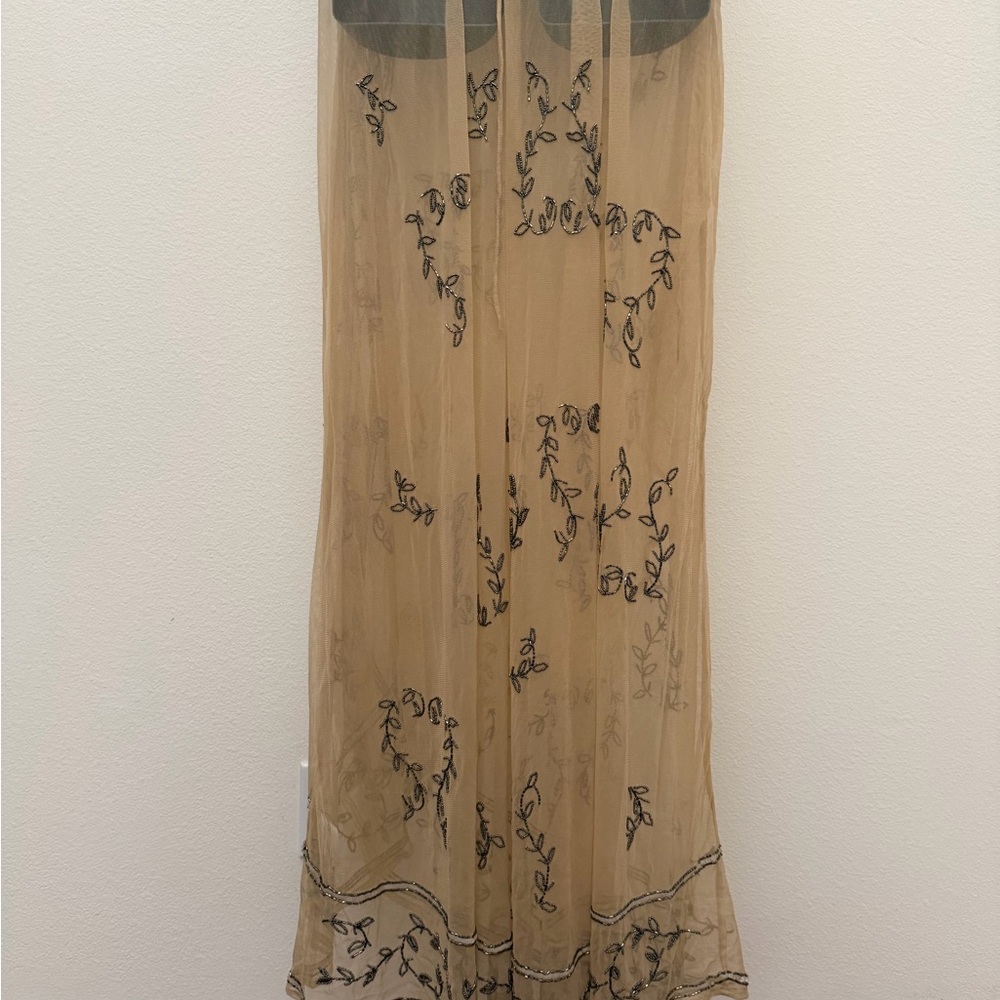 Free People Sheer sky fall beaded wrap dress sz Large - Picture 12 of 13